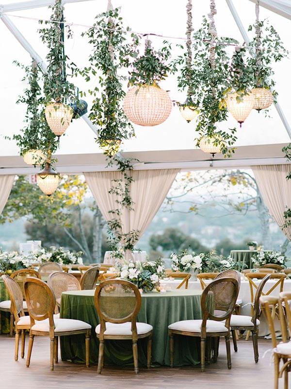 Rustic barn and greenhouse inspired tented wedding
