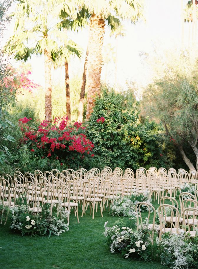 wedding garden reception at parker palm springs