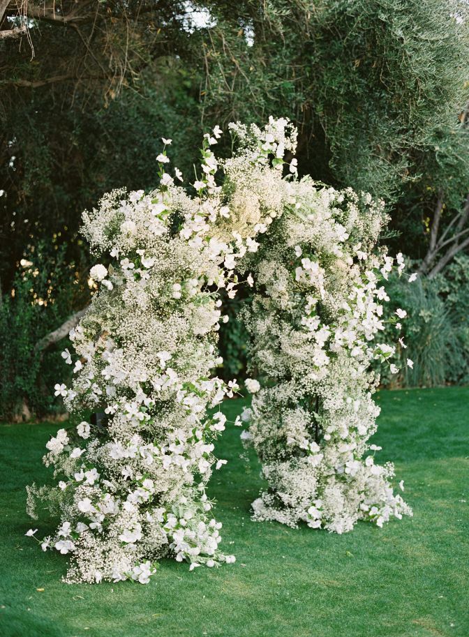 lush ceremony floral arch at Parker Palm Springs