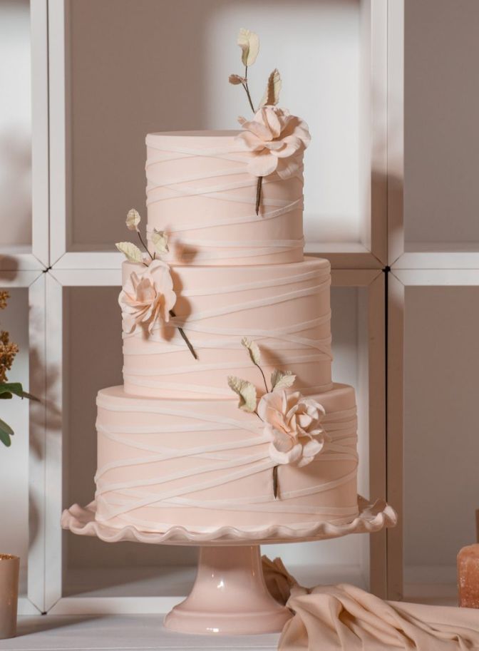 blush pink elegant cake