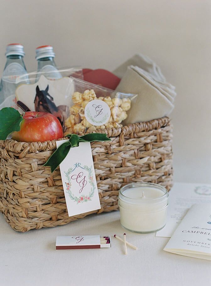 welcome gift basket for destination weddings