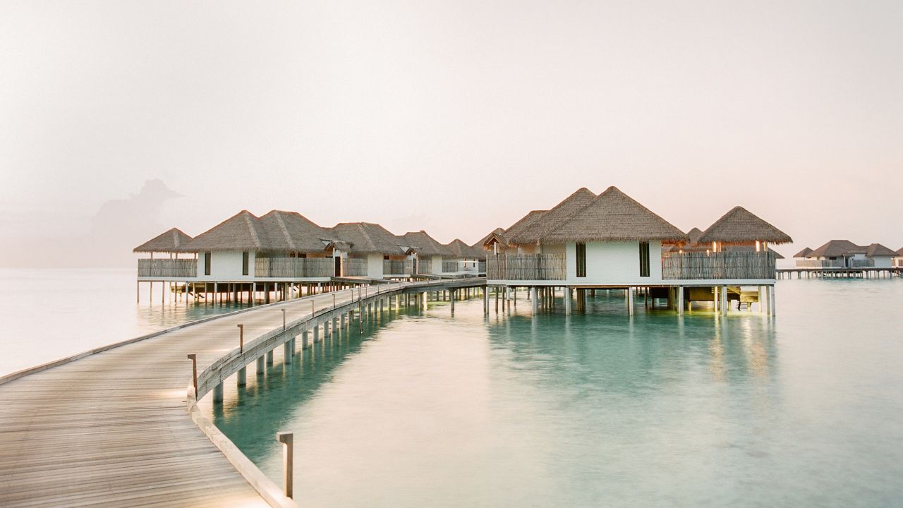 photo of water bungalows for an international honeymoon