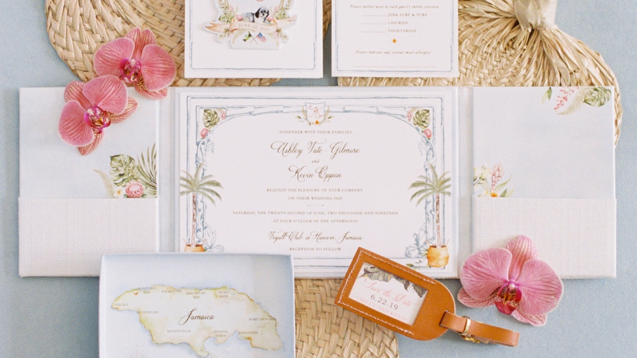 photo of invitations for destination wedding