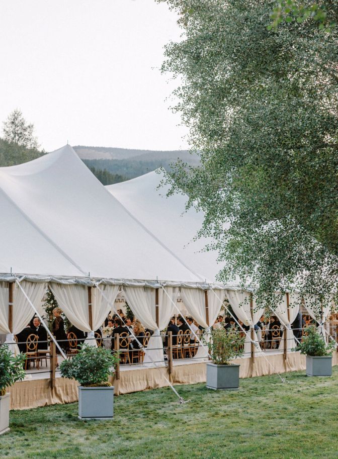 photo of tented wedding reception at Aspen